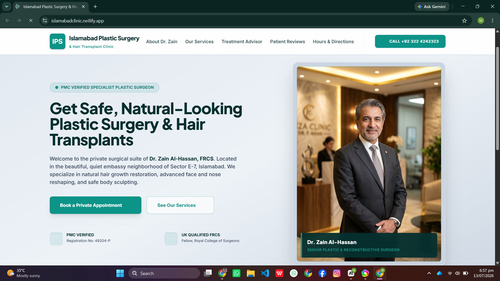 Islamabad Clinic website by Muhammad Tayyab