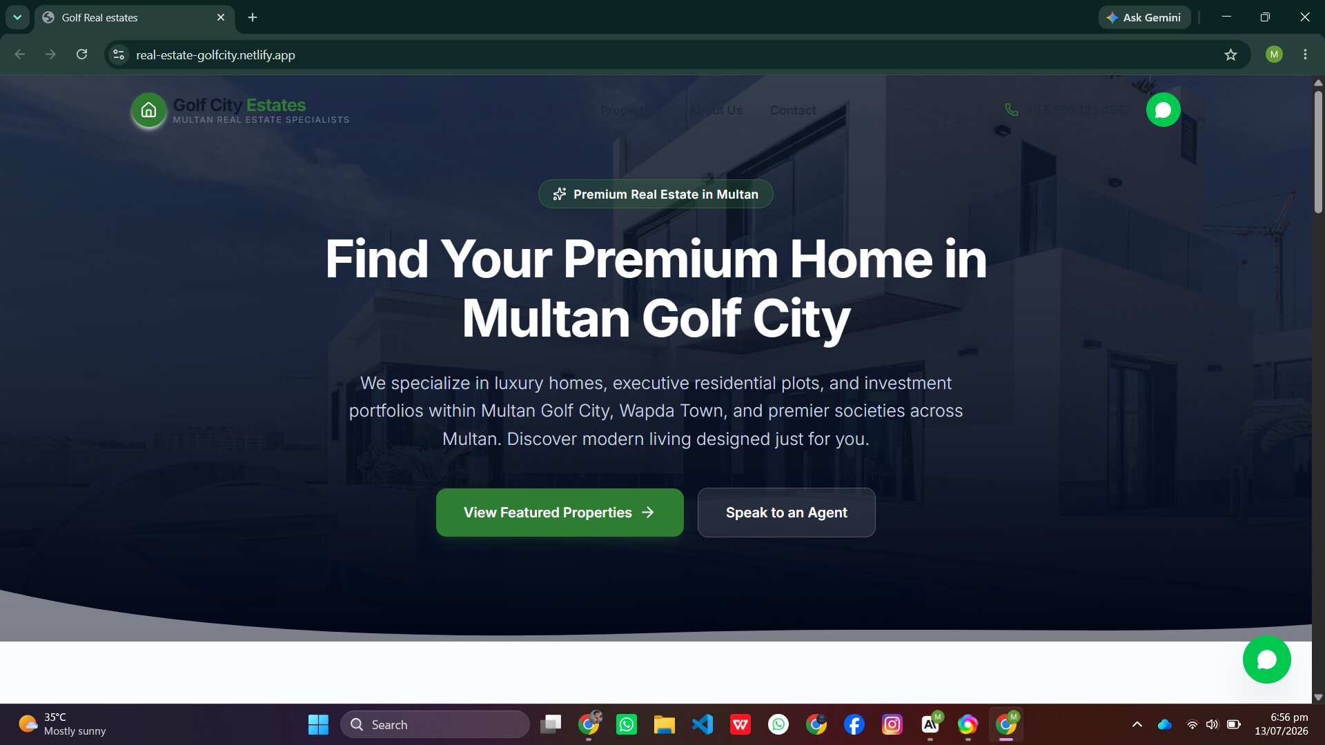 GolfCity Real Estate website by Muhammad Tayyab