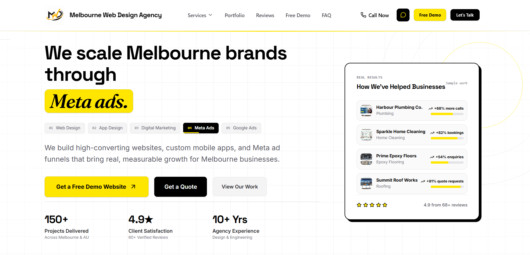 Melbourne Web Design agency website by Muhammad Tayyab
