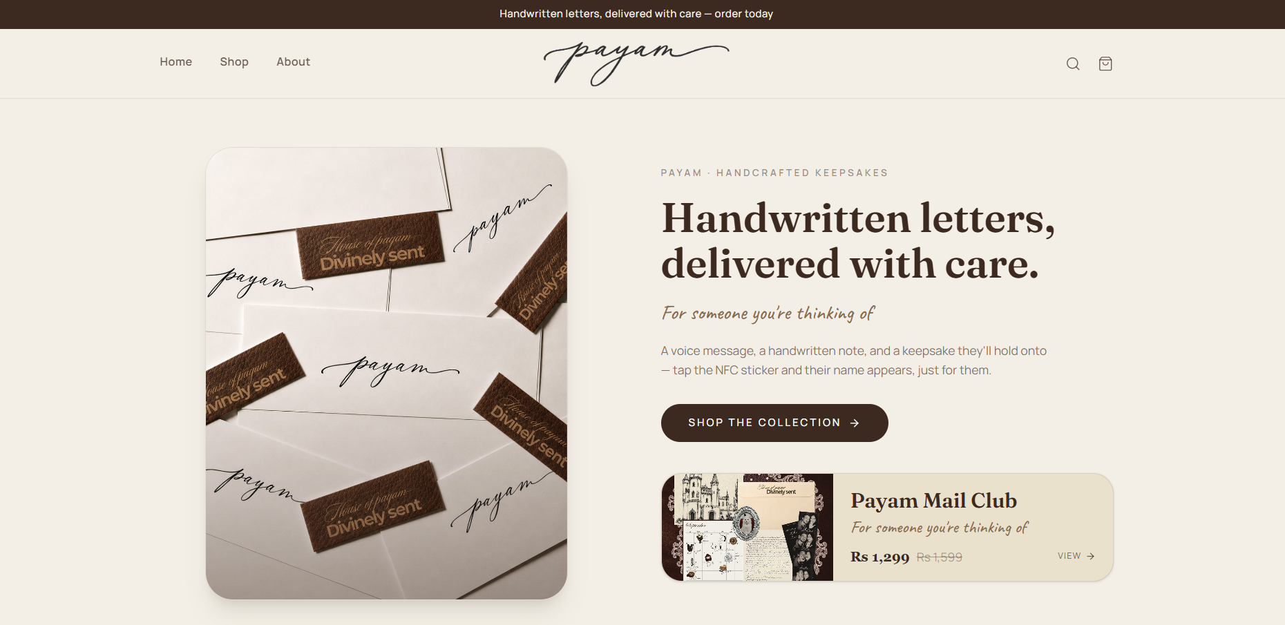 House of Payam NFC voice-gifting e-commerce store by Muhammad Tayyab